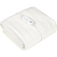 PIFCO® White Electric Blanket Double - Heated Electric Under Blanket with 3 Heat Settings with Detachable Controller - Easy Fit Straps - Machine Washable