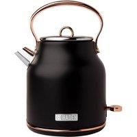 Haden Heritage Black Kettle - Fast Boil - Boil Dry Protection - 3000W Energy Efficient Kettle - Spare Filter Included In The Box - BPA Free - 1.7 Litre Stainless Steel Kettle