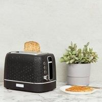 Haden Starbeck Black Toaster 2 Slice - Dual Controls - Variable Browning Controls - Easy To Clean - 1040W - Removable Crumb Tray - Wide Slots - Compact Design 2 Slice Toaster