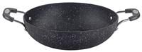 Scoville NEVERSTICK 28cm Kadai Curry Pan - Non Stick, 11" Round Cooking Pan, Comfortable Dual Handles, Flat Bottom, Dishwasher Safe, PFOA Free, Black