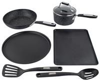 Scoville 6 Piece Aluminium Cookware Set - Black