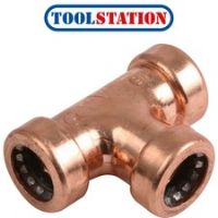 Pegler Yorkshire Tectite Sprint Push-Fit Equal Tee 22mm
