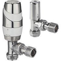 Pegler Decorative TRV and Lockshield White and Chrome Angled 15mm