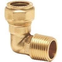 Pegler Brass Compression Adapting 90 Male Elbow 22mm x 3/4" (6899G)
