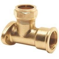 Pegler PX58X Brass Compression Adapting 90 Wall Plate Elbow 22mm x 3/4" (3452G)