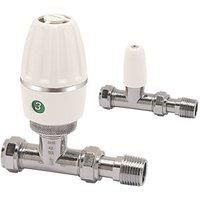 Terrier Terrier 3 White Straight Thermostatic TRV & Lockshield 15mm x 1/2" (9761V)