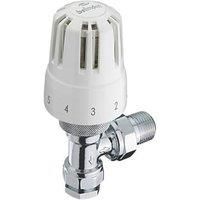 Pegler White Angled Thermostatic TRV 15mm x 1/2" (1669V)