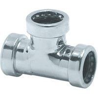 Tectite Sprint Chrome-Plated Copper Push-Fit Equal Tee 15mm (430FJ)