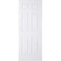 Wickes Woburn White Grained Moulded 6 Panel Internal Door - 2040mm x 726 mm