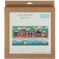 Trimits Large Cross Stitch Kits - Counted Embroidery Needlework for Adults Beginners Kids, Christmas Gifts Wall Art (Frame Not Included), 11 Count, Beach Huts