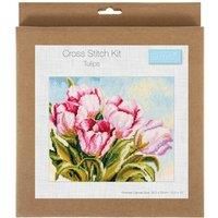 Trimits Large Cross Stitch Kits - Counted Embroidery Needlework for Adults Beginners Kids, Christmas Gifts Wall Art (Frame Not Included), 11 Count, Tulip