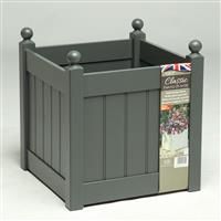 AFK Classic Square Wooden Painted Planter, 46cm, Charcoal