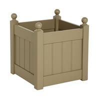 AFK Classic Square Wooden Painted Planter, 38cm, Nutmeg