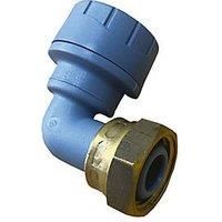 Polypipe PolyPlumb Bent Tap Connector 15mm X 1/2£ (Brass Connecting Nut) PB1715