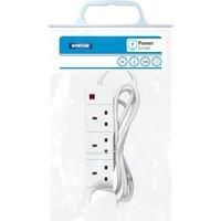 4 Gang Way Trailing Socket with Neon & 2m cord flex