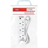 Status 4-Way 240 V 2 m Surge Protected Extension Lead - White