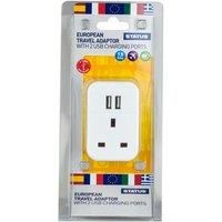 Status UK to EU Travel Adaptor with 2 x USB