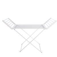 Status Portable Clothes Airer with Wings-220w-18 Heated Bars, Metal, Silver, 53x148x90 cm