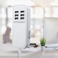STATUS Extension USB Charging Hub | 6 x USB Charging Hub | White 4.5 amp | 1 Meter Extension Lead | A6USB1MTRWH1PKB3