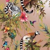 Holden Decor Lemur Midnight Rose Gold Wallpaper 12404 - Tropical Hummingbird