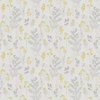 Pashley Wallpaper Holden DÃ©cor Floral Grey Yellow Flower Natural