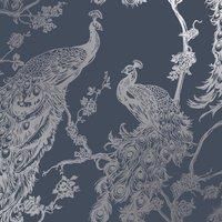 Holden Wallpaper Glistening Peacock Navy 12960 Full Roll