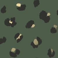 Holden Decor Large Leopard Spot Green Wallpaper 13033