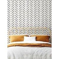 Chevron Brush Marks Wallpaper Black/White Holden 13040