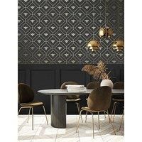 Metallic Honeycomb Bumblebee Charcoal & Gold 13081 Geometric Holden Wallpaper