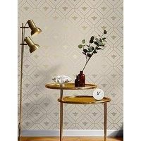 Holden Decor Honeycomb Bee  Geo Taupe/Gold Metallic Wallpaper 13082