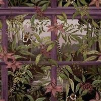 Holden Decor Outside In Tropical Window Plum Wallpaper 13141 - Lemurs