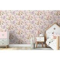 Holden Floral Fairies Wallpaper Colourful Flowers - Pink/Lilac 13211