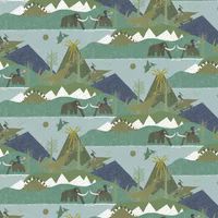 Holden Prehistoric Dinosaur Wallpaper Children's Bedroom - Teal 13261