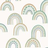 Holden Decor Boho Rainbow Green/Teal Kids Wallpaper 13283