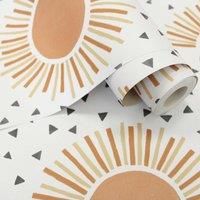 Holden Sunbeam Wallpaper Sun Triangles White/Orange 13320
