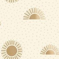 Holden Sunbeam Wallpaper Sun Triangles Beige/Metallic Gold 13322