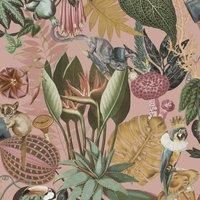 Holden Wonderland Wallpaper Tropical Exotic Animals Blush Pink/Multi 13400