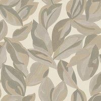 Holden Decor Abstract Leaf Beige Wallpaper 13572 - Large Foliage Earthy Tones