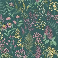 Floral Sprig Wallpaper Holden Flower Natural Pink Blue Green Yellow Botanical