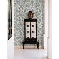 Holden Decor Palm Trellis Wallpaper - Blue