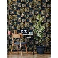 Holden Sophisticated Regal Animals Navy Blue Cats Dogs Fox Matte Wallpaper 13791