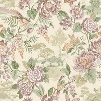 Scenic Bird Garden Wallpaper Floral Rose Trails Feature Wall Cream 13810 Holden