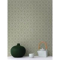 Indian Sunburst Wallpaper Metallic Geometric Feature Wall Sage 13840 Holden