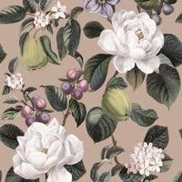 Plaster Pink Wallpaper Floral Botanical Leaves Blooming Vines Pyrus Holden 13890