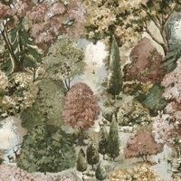Basildon Forest Wallpaper Rust / Green Trees Leaves Foliage Multi Holden 13931