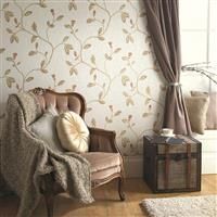 Holden Opus Italian Vinyl - Red Cotton Lia Floral Twig Wallpaper - 35173