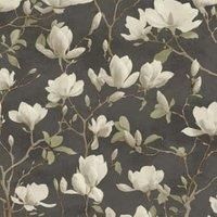 Holden Decor Opus Petalina Floral Charcoal Luxury Textured Wallpaper 36403