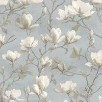 Holden Decor Opus Petalina Floral Blue Luxury Textured Wallpaper 36404