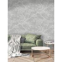 Holden Decor Statement Wallpaper Whispering Trees Silver 65401 Full Roll