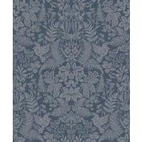 Holden Decor Woodland Stitch Navy Wallpaper 65787 - Linen Effect Wild Nature